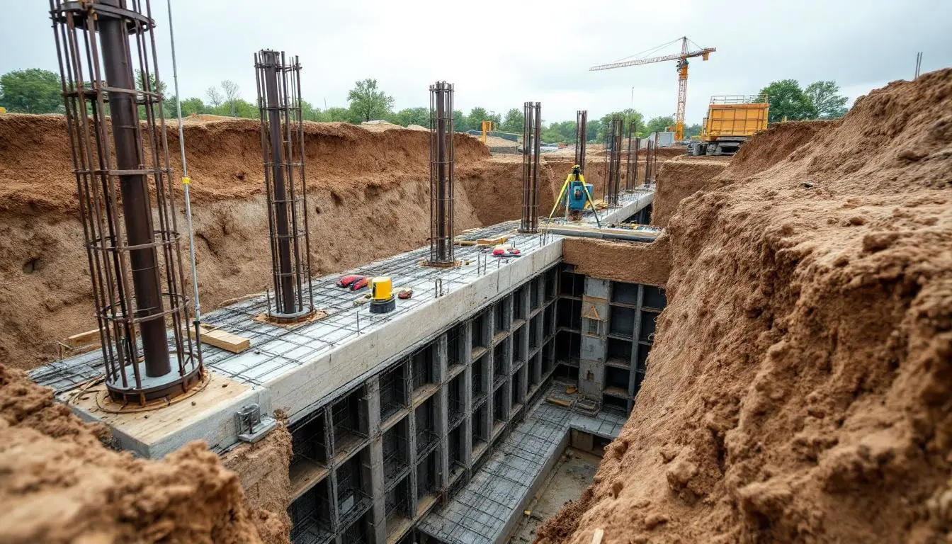 Grade beam and reinforcement placement for a Belton, MO commercial foundation project