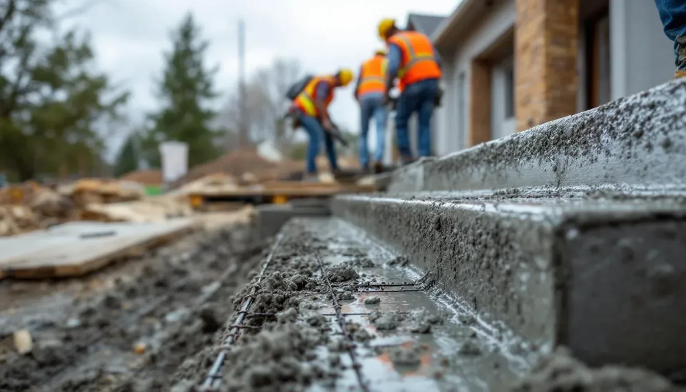 Structural concrete construction including steps, footings, and retaining walls in Kansas City